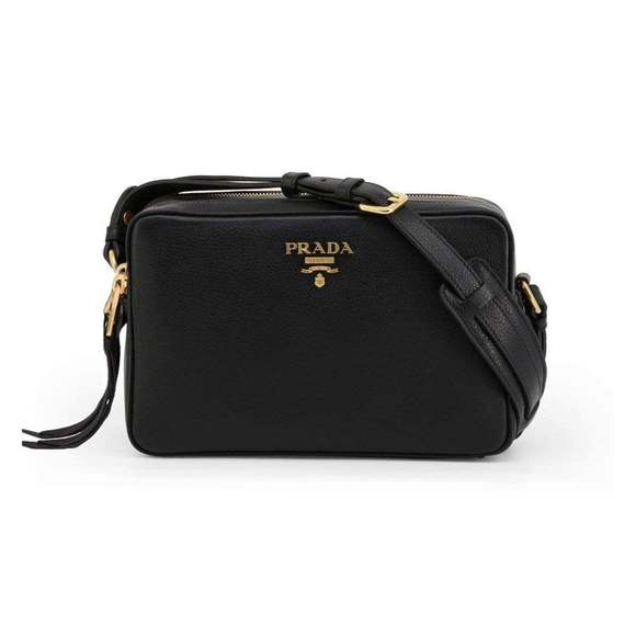 Prada Black Vitello Phenix Leather Double Zip Cross Body - Picture 1 of 12
